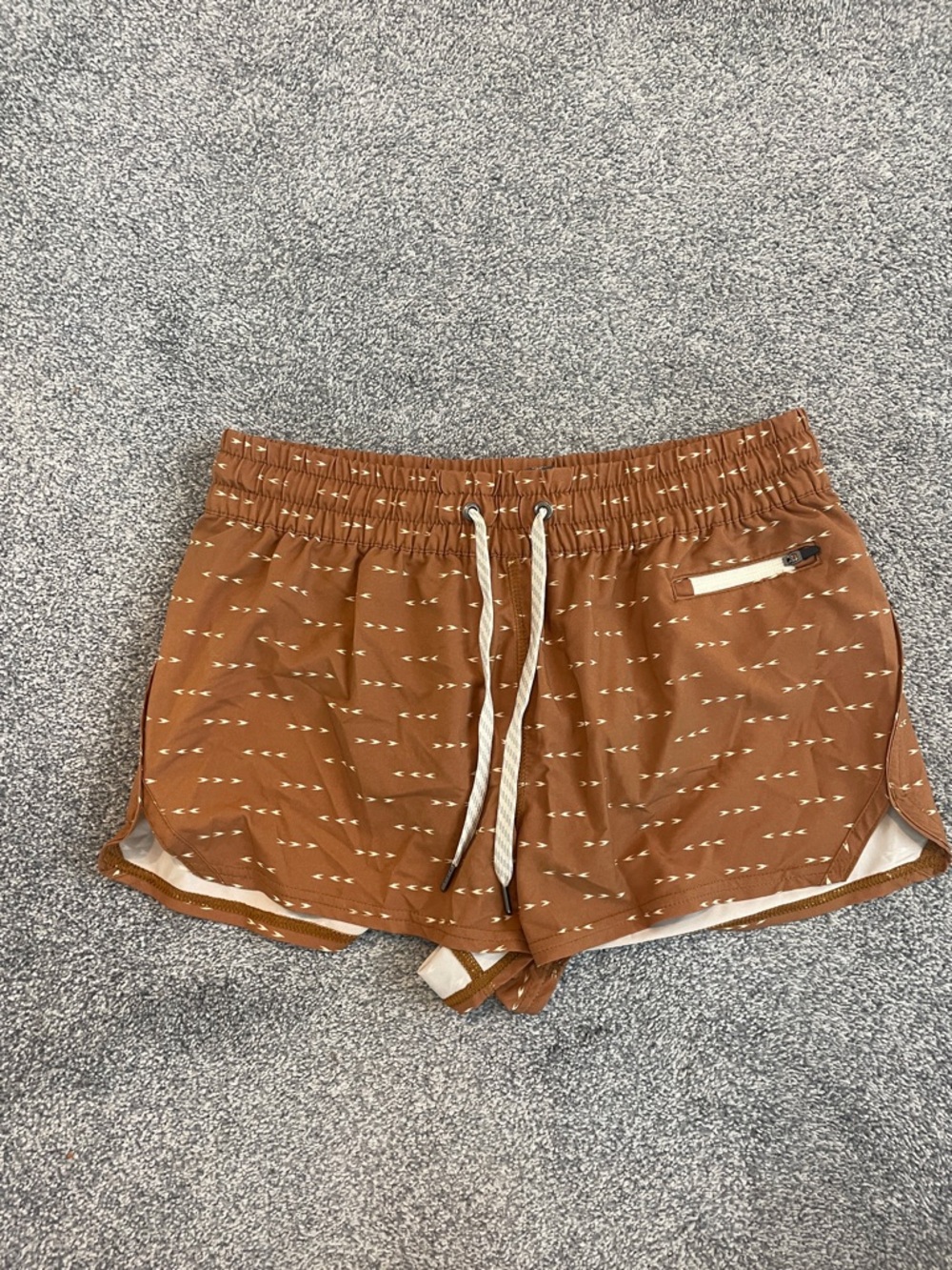 Vuori Rust Brown Drawstring Athletic Shorts